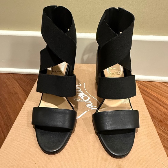 Christian Louboutin Patrouille 85mm Leather Elastic Strappy Heels sz 38.5 - Picture 5 of 16